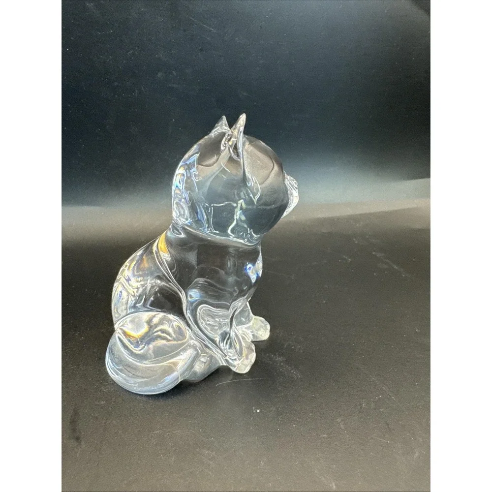 Vintage‎ Princess House Crystal Sitting Cat Figurine Germany 3.5 in